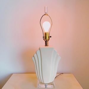 SOLD- Cream Deco Lamp